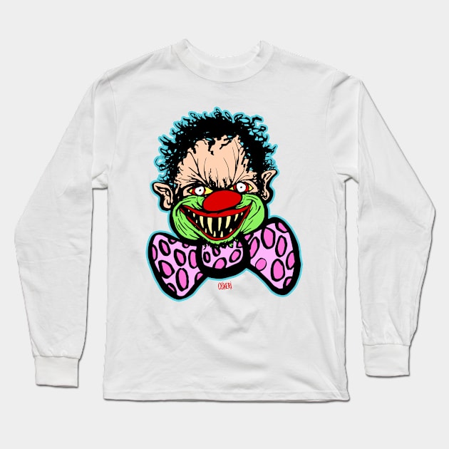 Creepy Evil Clown Long Sleeve T-Shirt by peteoliveriart